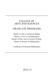 College of Arts and Sciences - Graduate Course Catalog (2012-2013) by Fairfield University