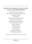 Graduate School of Education and Allied Professions - Course Catalog (2012-2013)