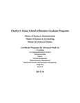 Charles F. Dolan School of Business - Graduate Course Catalog (2013-2014)