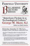 American fiction in a technological culture - Rev. George W. Hunt, S.J.