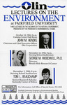 Three lectures on the dilemmas of the natural environment - 1986 by Fairfield University