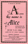 A...my name is Alice: a musical review by Fairfield University