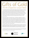 Gifts of Gold: The Art of Japanese Lacquer Intro Panel by Fairfield University Art Museum
