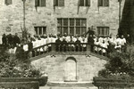 Group picture of the Blessing of Bellarmine Hall