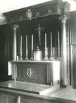 Altar in McAuliffe Hall Chapel seen from the right side