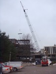 Crane used for hoisting steel for the expansion of the Bannow Science Center