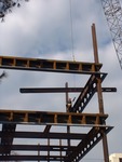 Steel joist lowered during Bannow north wing construction