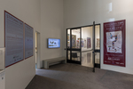 Installation image for exhibition Stitching Time by Fairfield University Art Museum