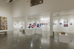 Installation image for exhibition Stitching Time by Fairfield University Art Museum
