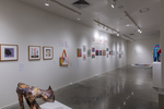 Installation image for exhibition Stitching Time by Fairfield University Art Museum