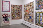 Installation image for exhibition Stitching Time by Fairfield University Art Museum