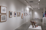 Installation image for exhibition Stitching Time by Fairfield University Art Museum