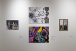 Installation image for exhibition Stitching Time by Fairfield University Art Museum