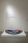 Installation image for exhibition Stitching Time by Fairfield University Art Museum